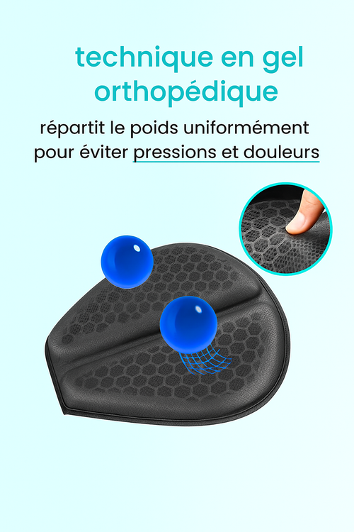 Coussin en gel pour moto - Roulez 3x plus longtemps sans douleur
