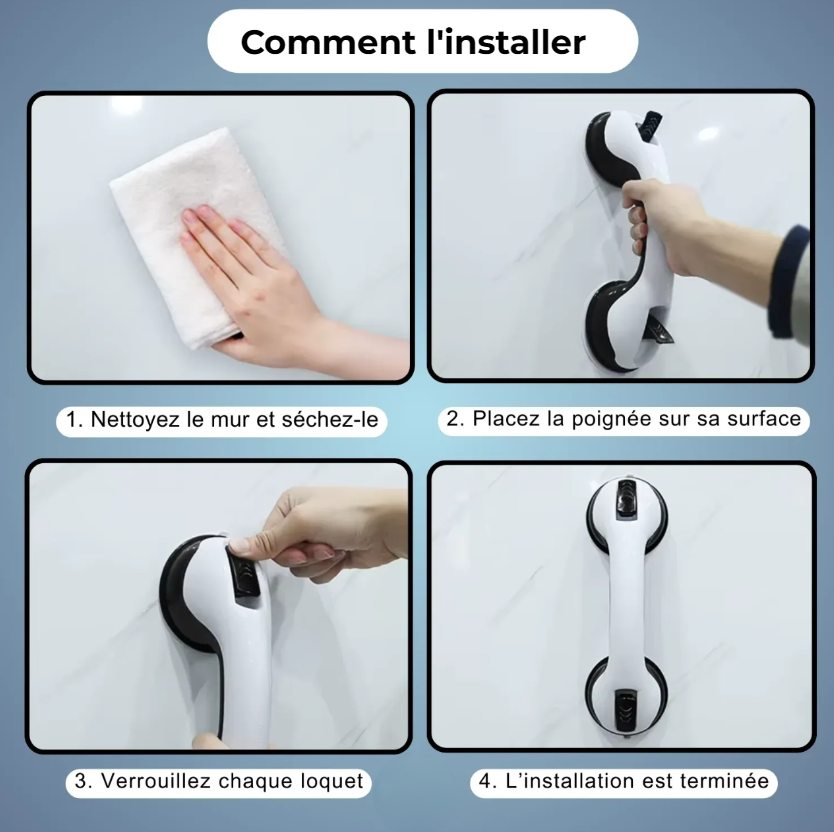 SecureHold™ - Poignée de support à ventouse
